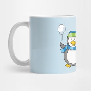 Snowballing Penguins Mug